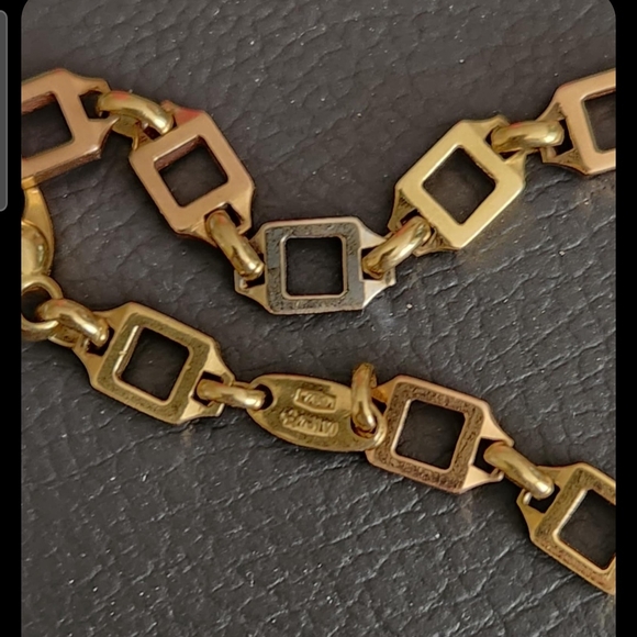 Gold-Tone Geometric Link Bracelet - Picture 6 of 7